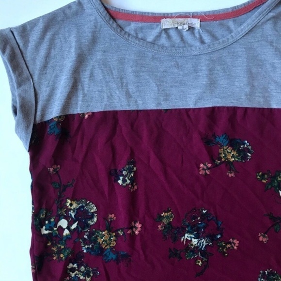 Rewind Colorblock Floral Capped Sleeve Blouse Size Small - Picture 7 of 8